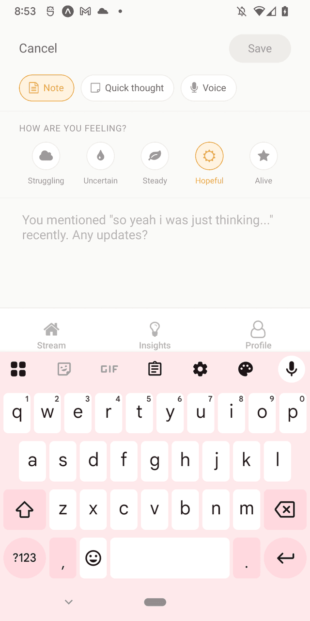 Arc Journal mood tracking